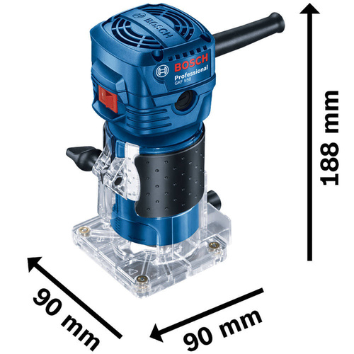 Frezarka górnowrzecionowa Bosch GKF 550 + zestaw frezów HIKOKI
