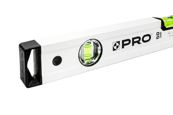 Poziomica PRO600 AB-030 malowana biała z libellą 2% 30 CM