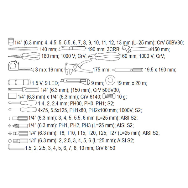 Zestaw narzędzi Yato YT-39009 - dla elektryków