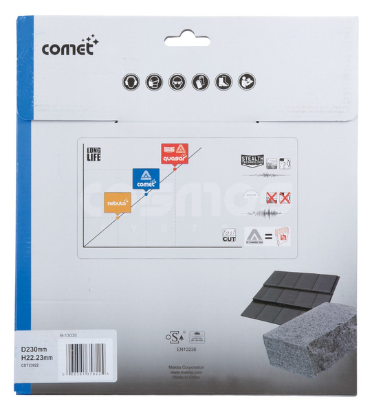 Tarcza tnąca do betonu, diamentowa Makita Comet, 230 x 22,23 mm B-13035