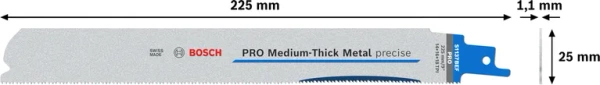 Zestaw 2 szt. brzeszczotów do metalu 1x25x225 mm Bosch PRO Medium-Thick Metal precise S1137BEF 2608658993