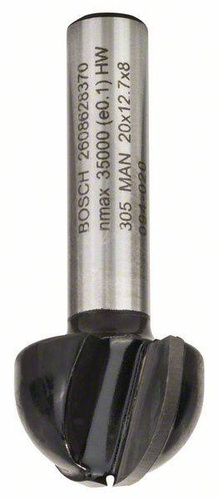 Frez promieniowy wypukły, 8 mm, R1 10 mm, D 20 mm, L 12,4 mm, G 46 mm Bosch 2608628370