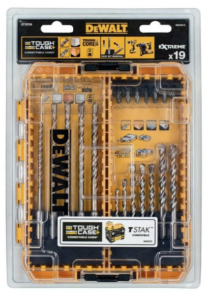 Zestaw 19 szt. bitów i wierteł SDS-Plus DeWALT DT70754-QZ