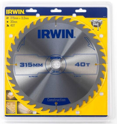 Tarcza do cięcia do drewna 315x30 mm 40T Irwin 1897214