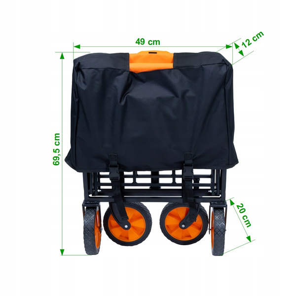 Wózek plażowy Werkstar ALOHA czarno-pomarańczowy