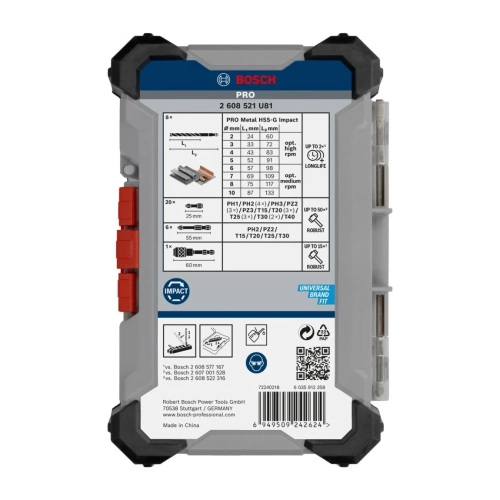 Zestaw bitów i wierteł Bosch 2608521U81