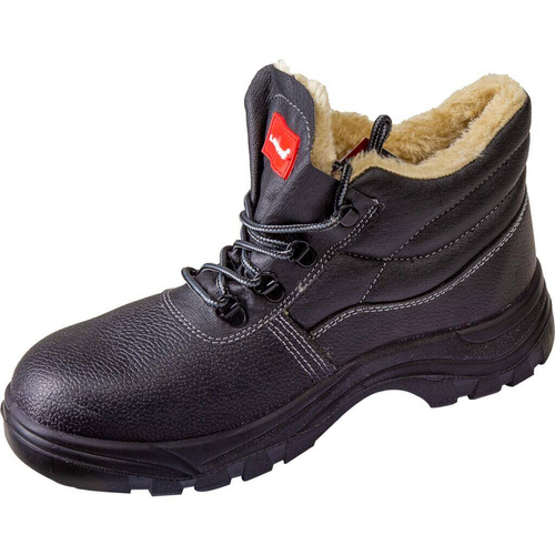 Czarne, skórzane trzewiki ocieplane Lahti PRO L3030345 (rozmiar 45)