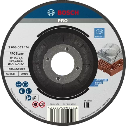 Tarcza tnąca do kamienia 125x2,5x22,23 mm Bosch 2608603174