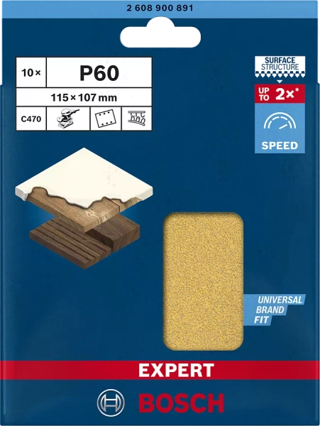 Papier ścierny Bosch Expert C470 2608900891, 115x107 mm, G 60, 10 szt.