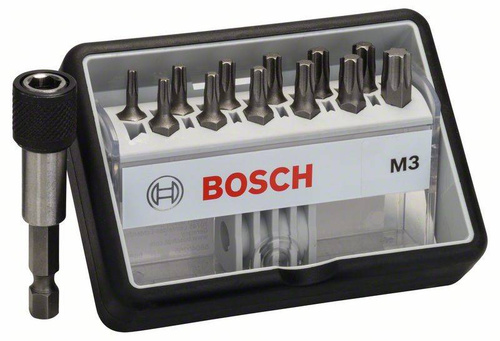 12+1-elem. zestaw bitów do wkrętarek Robust Line M, wersja Extra Hard Bosch 2607002565