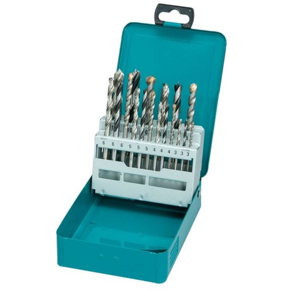 Zestaw wierteł do metalu drewna cegły 18 szt. Makita D-46202 