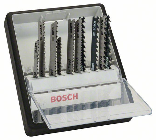 10-elem. zestaw brzeszczotów do wyrzynarki Robust Line do różnych rodzajów drewna (uchwyt T) Bosch 2607010540