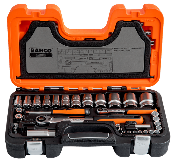 Zestaw narzędzi BAHCO S560 1/4" 1/2" 56 el.