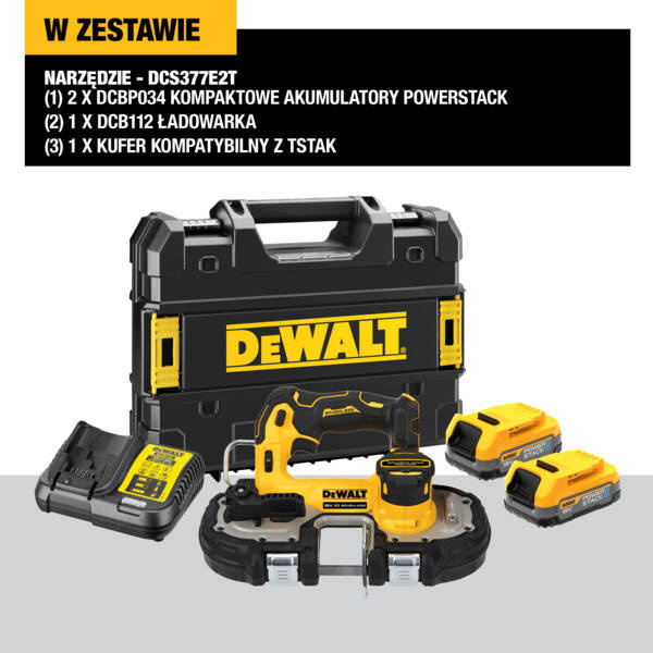 Pilarka taśmowa Dewalt DCS377E2T-QW