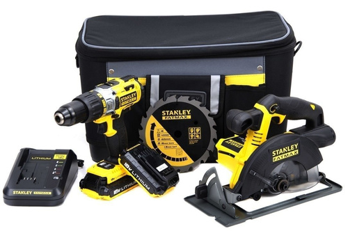 Zestaw Stanley Fatmax FMCK462D2S Wiertarko-wkrętarka z udarem FMC625 + Pilarka tarczowa FMC660 + Torba