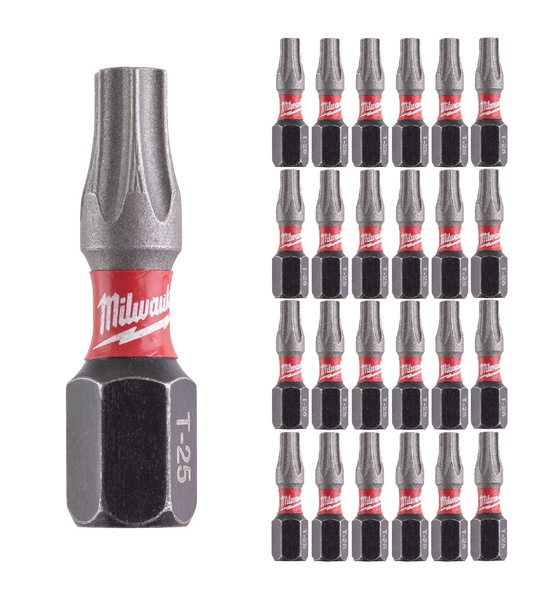 Zestaw 25 szt. bitów udarowych Milwaukee TX25 25 mm
