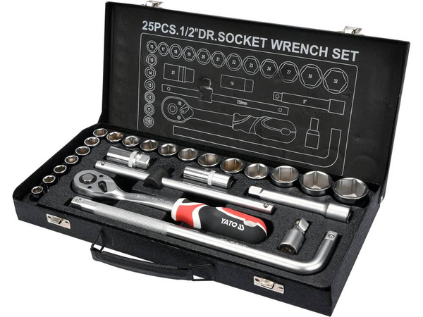 Zestaw kluczy nasadowych Yato YT-12671 1/2" 25 el.