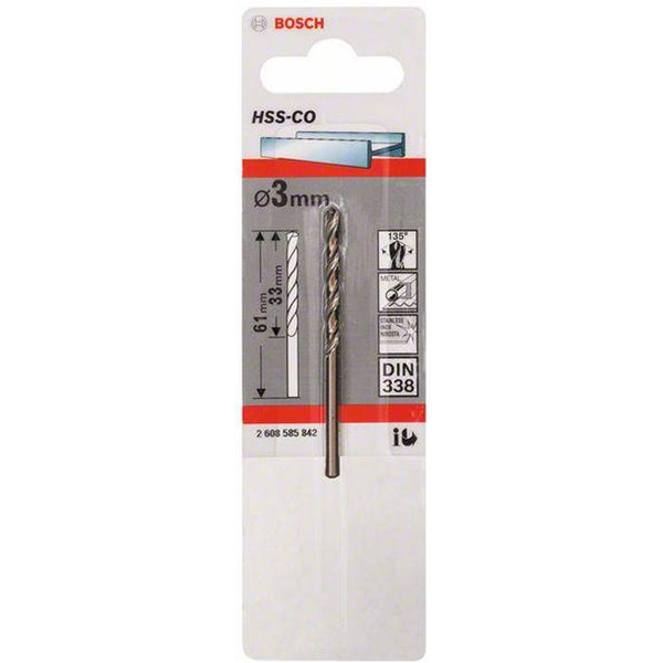 Wiertło do metalu Bosch 2608585842 HSS-Co 3x33x61mm