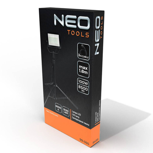 Reflektor pojedynczy NEO Tools 100W 8500LM na statywie 1.8m