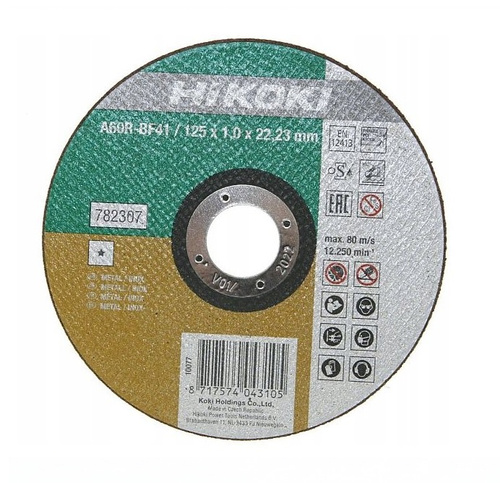 Tarcza tnąca INOX 125 mm x 1,0 mm x 22,23 mm 782307 Hikoki Hitachi