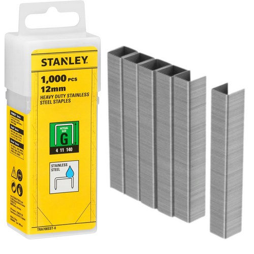 Zszywki ze stali nierdzewnej - G 12mm 1000szt. Stanley TRA708SST-0