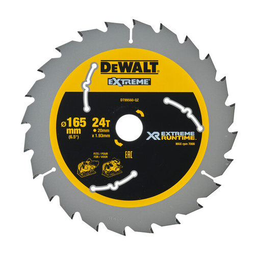 Tarcza do cięcia drewna do pilarki ręcznej 165x20mm 24T Dewalt DT99560-QZ