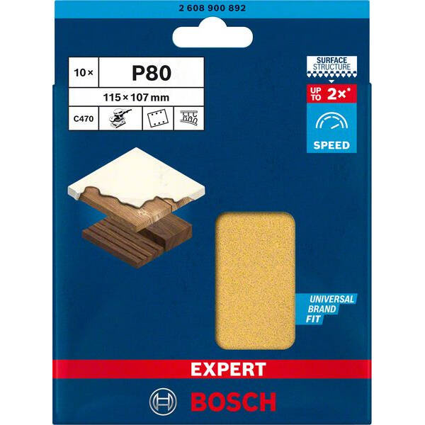 Papier ścierny Bosch EXPERT C470 115x107mm G80 10szt.