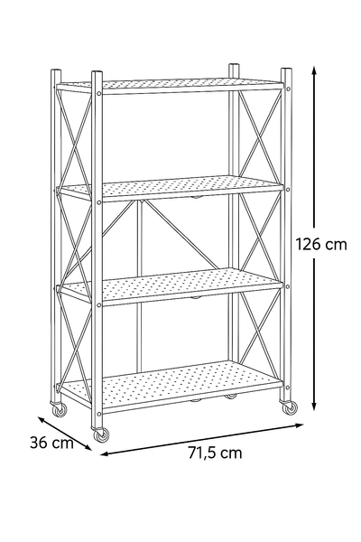 Regał Belivio SIMON Black 4-poziomowy