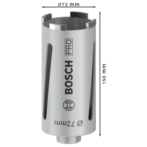 Koronka diamentowa 72x150x4 G 1/2" Bosch 2608587323