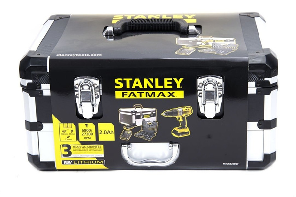 Akumulatorowa wiertarko-wkrętarka z udarem + zestaw akcesoriów 50 szt. Stanley Fatmax FMCK625D2F