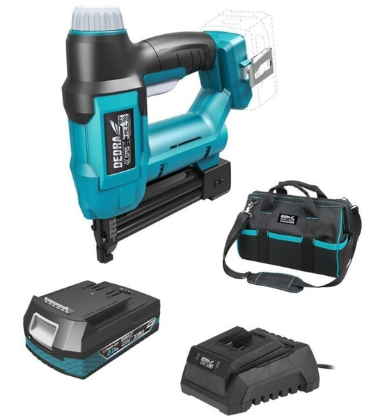 Akumulatorowy zszywacz 2 w 1 DED7055 + akumulator 2,0 Ah + ładowarka + torba narzędziowa Dedra DED7012