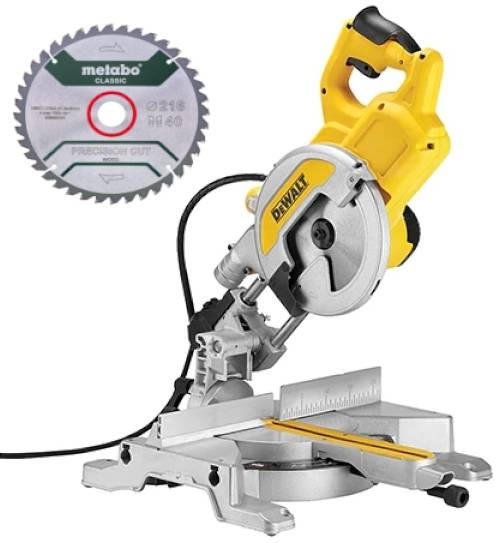Ukośnica DeWalt DWS777 + tarcza tnąca Metabo