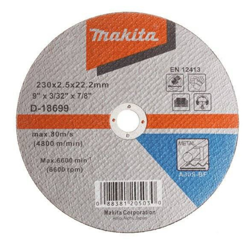 Tarcza tnąca do metalu 230 mm A30S płaska D-18699 Makita