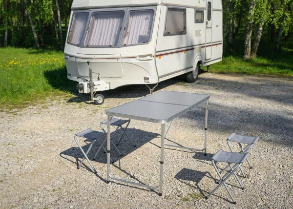 Zestaw biwakowy stół i 4 krzesła, składany w walizkę NEO Tools 63-159