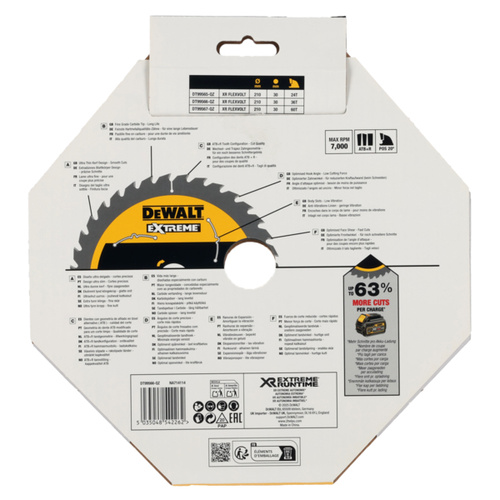 Tarcza do cięcia drewna 210x1,8x30mm 36T Dewalt DT99566-QZ