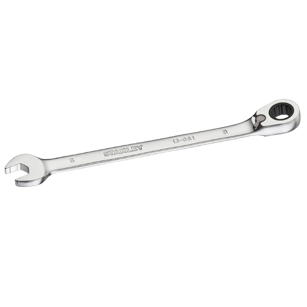 Klucz płasko-oczkowy Stanley z grzechotką - krótki, rozmiar 12mm