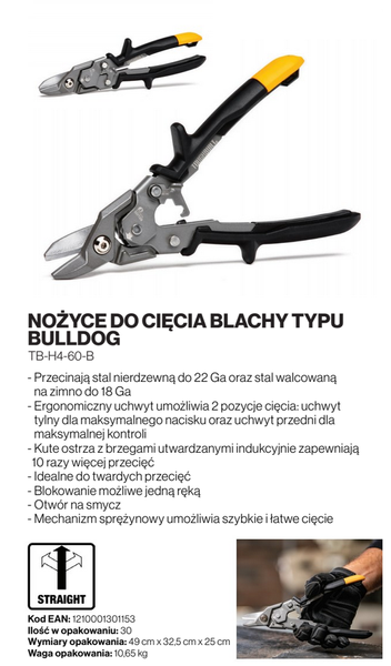 Nożyce do cięcia blachy ToughBuilt TB-H4-60-B