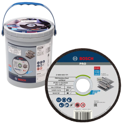 Zestaw 100 szt. tarcz tnących do ciecia metalu 125x1 mm Bosch 2608626113