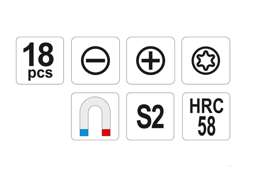 Zestaw wkrętaków ręcznych YATO YT-25982 - 18 sztuk