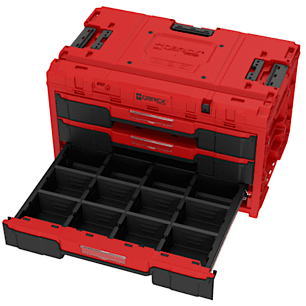 Skrzynka narzędziowa z szufladami Qbrick ONE Drawer3 Red SKRQONED3CZEPG001