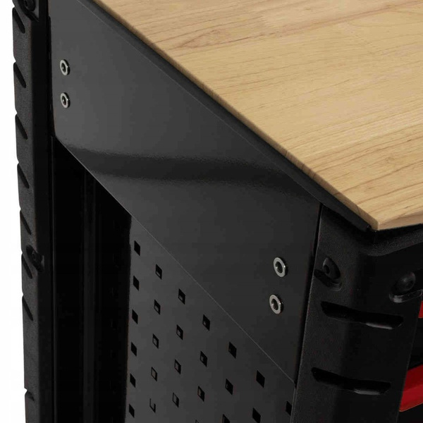 Wózek narzędziowy AIRPRESS 79169, z 7 szufladami, z 215 narzędziami oraz z drewnianym blatem