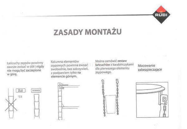 Konstrukcja nośna mocowania zsypu do budynku Rubi 88515