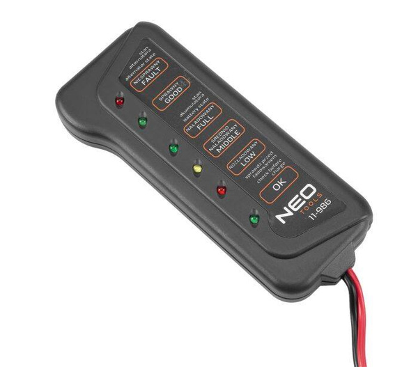 Tester akumulatorów i ładowania 12 V LED NEO Tools 11-986