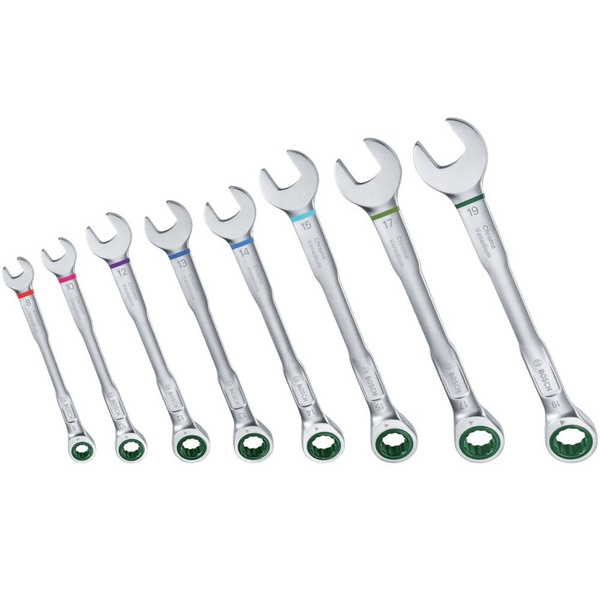 Zestaw kluczy płasko-oczkowych z grzechotką Bosch 1600A027PS 8 szt.