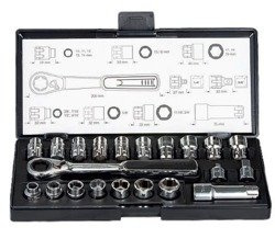 Zestaw nasadek + klucz z adapterem 1/4", 3/8" Makita B-65604 21 szt.
