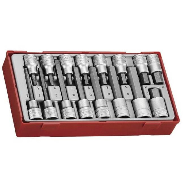 Zestaw grotów wymiennych nasadowych 1/2" Teng Tools TTHEX16 - 16 elementów