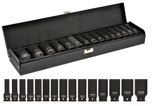 Zestaw 15 szt. nasadek udarowych 1/2" Yato YT-1055