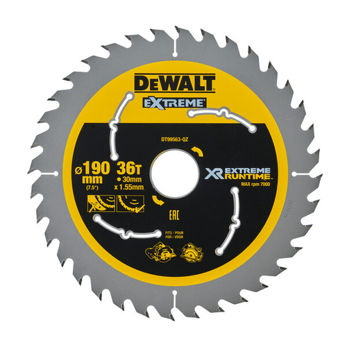 Tarcza do cięcia drewna do pilarki ręcznej 190x30mm 36T Dewalt DT99563-QZ