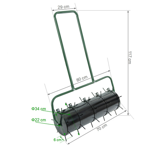 Walec ogrodowy Werkstar ROSARIO z akcesoryjnymi kolcami do aeracji