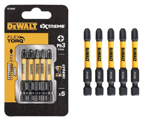Zestaw 5 szt. bitów udarowych PH3 57 mm Dewalt DT7999T-QZ